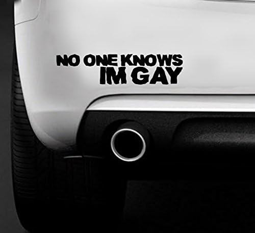 No One Knows Im Gay Funny CAR VAN BUMPER STICKER CAR WINDOW VINYL DECAL