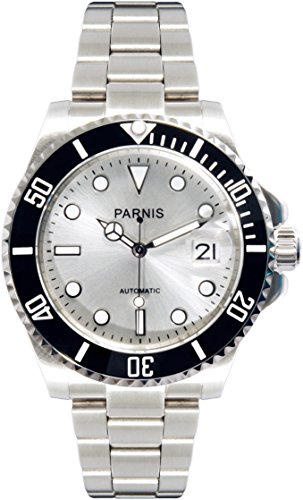 PARNIS Modell 2053 Automatik-Herrenuhr Edelstahl 40mm Saphirglas 5BAR Edelstahlarmband Datumsanzeige PARNIS Modell 2053 Automatik-Herrenuhr Edelstahl 40mm Saphirglas 5BAR Edelstahlarmband Datumsanzeige