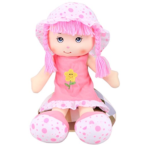 ZEARO Stoffpuppen Mädchen Niedlich Plüsch Puppe Kinder Schlenkerpuppe, 19.5 Zoll - 3