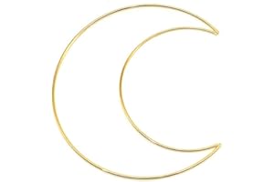 UNGROL S-TROUBLE Moon Metal Craft Hoops Atrapasueños Anillos para atrapasueños Coronas Proyecto de macramé Accesorios de Bricolaje