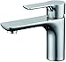 Produktbild Wasserhahn, Greshare Single Handle Badezimmer Hotel Waschtisch Waschbecken Wasserhahn mit Rund Auslauf & heiß und kaltes Wasser, volles Kupfer Material mit verchromt