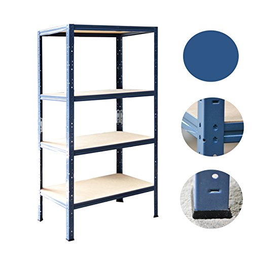 Steckregal 180x110x45 cm blau 4 Böden Kellerregal Metallregal Regal Regalsysteme Lagerregal