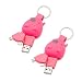 Produktbild munkees 2 x Schlüsselanhänger USB Ladekabel Passender Anschluss für jedes Gerät und Smartphones mit Micro-USB und Lightning, Rosa Doppelpack 370039