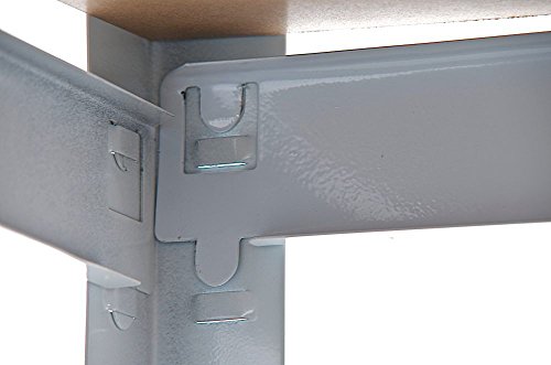 CLP Schwerlastregal BIG, Metall, verzinkt, Tragkraft 1325 kg, 180 x 90 x 45 cm, Lagerregal 5 Böden weiß - 3