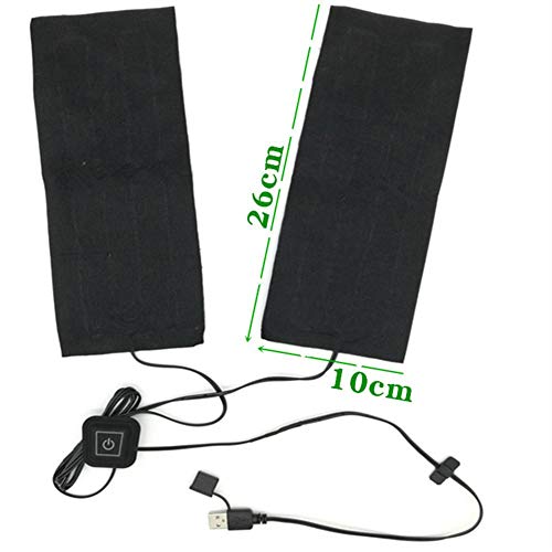 Ksruee 2PCS USB Heizmatte, Heating Cloth Pads Set, Kleidung Elektrische Heizung Tuch 3 Temperatur Einstellschalter Beheizter Film