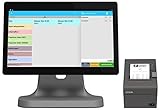 Top Design, hochwertige, elektronische Touchscreen Kasse (Maße: 38x36x17 cm) mit bedienerfreundlichem Multi-Touch Display , hat alles was Sie benötigen: großes Display mit 15,6