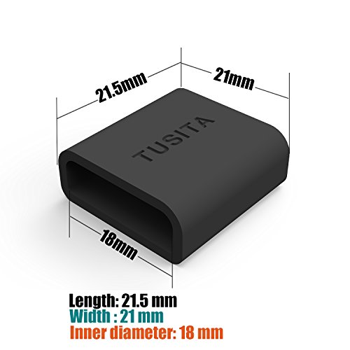 TUSITA® 9-PACK Silikon Fastener Ring für Samsung Gear Fit 2 / Garmin Vivofit 1 /Garmin Vivofit 2 Loop Keeper Locking Schließe - 4