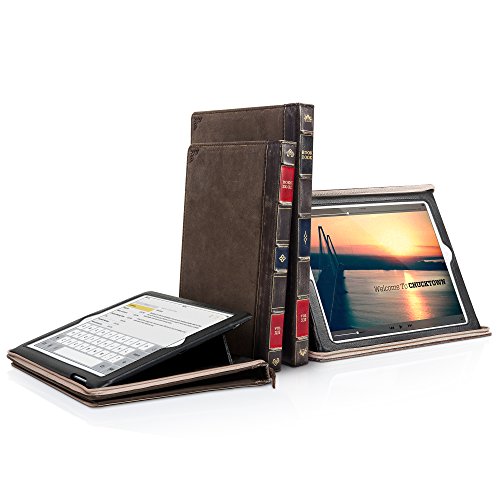 Twelve South BookBook Leder Buchh  lle mit Aufstellm  glichkeit zum Tippen oder Video  f  r iPad  2017  und iPad Air 1   2  braun