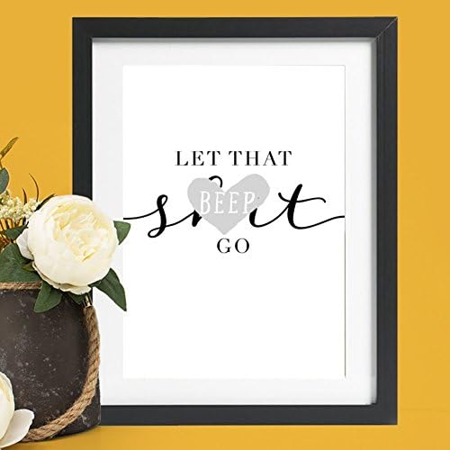 Let that S**t Go Funny Bathroom Print by Tia Russell Designs | Funny Art Poster, Funny Bathroom Sign, Funny Toilet Print | A4 Size