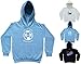 Hat-Trick Designs Manchester City Football Baby/Kids/Childrens Hoodie Sweatshirt-7-8Yrs-Sky Blue-Future Star-Unisex Gift
