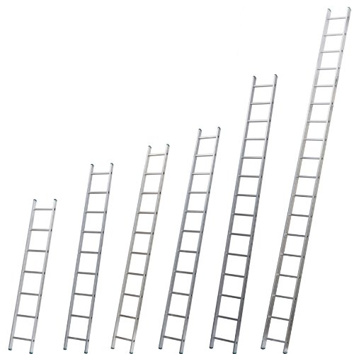 Aluminium Anlegeleiter einteilig, 18 Stufen bei 512 cm Höhe Profi 7118 - 3