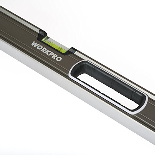 WORKPRO 4-teiliges Wasserwaage Set mit Tragetasche, Torpedo, Leichtmetall Wasserwaage, Maßband mit Tragetasche - 6