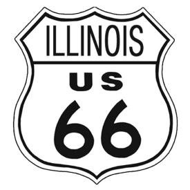Route 66 Illinois Cartel de Chapa Placa metal plano Nuevo 28x28cm VS910-1