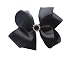 PrettyBoutique 5 Inches Girls Large Rhinestone Grosgrain Hair Bow Alligator Clip (Black)