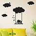 Produktbild TAOtTAO Elefant Swinging Abnehmbare Art Vinyl Wandbild Home Room Decor Wandaufkleber (Schwarz)