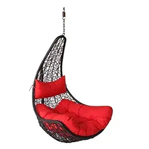 Hindoro Indoor / Outdoor Zula Hammock Chair for Adult Swing (Hanging Type Swing, Black with Red)