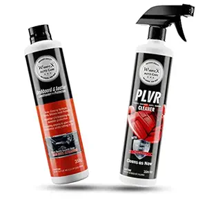 Wavex Plastic Leather Vinyl Rubber Cleaner 350ml|Car Interior Dashboard Cleaner with Dashboard Polish and Leather Conditioner+Protectant 350gm |Care Care kit(Set of 2)