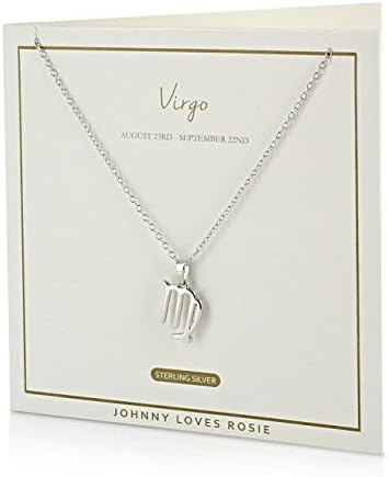 Johnny Loves Rosie Women 925 Silver Chain of Length 48cm Virgo Necklace