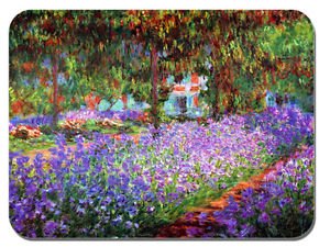 Claude Monet Garten bei Giverny Mauspad. Hochwertiger Kunstdruck Mauspad