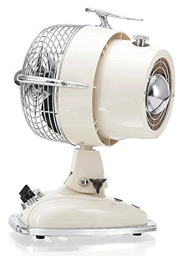KHAPP Retro Ventilator klein in Weiß, Tischventilator JET mit 3 Geschwindigkeitsstufen, kleiner Standventilator im 50er Jahre Design - 3