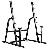 Mirafit Heavy Duty Weight Lifting Rack & Bench Press Spotter - Black & Stainless Steel