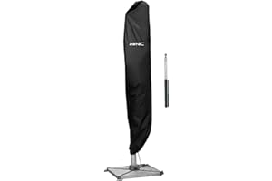 AWNIC Funda Sombrilla Terrazade Jardin Impermeable Resistente Funda Parasol 420D Plástico, 265cm