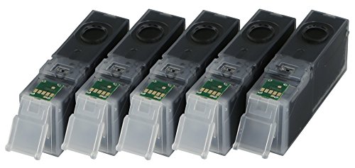 5 Druckerpatronen im Set nur schwarz/Black XL mit CHIP und Füllstandsanzeige kompatibel zu Canon PGI550XL PGI-550BK XL - 2
