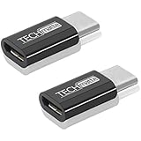 USB-C to Micro USB Adapter (Updated), TechMatte&reg; USB Type C to Micro USB Convert Connector for OnePlus 2, Nexus 5X 2015, Nexus 6P and Other Type-C Supported Devices (2-Pack, Black)