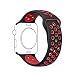 Produktbild Ontube 42MM Soft Silikon Ersatzband mit Bel¨¹ftungslchern f¨¹r Apple Watch Armband Serie 3 Serie 2, Serie 1, Sport, Edition, M/L Schwarz/Rot