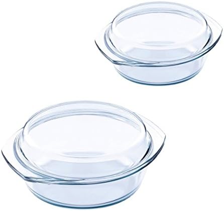 4-Piece Set Casserole Dishes Glass 1.0 litre/1.7 L
