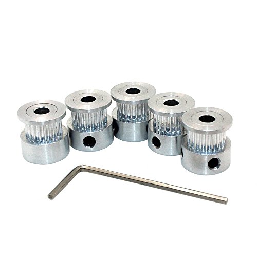 Redrex 5Pcs Alluminio 5mm Foro GT2 Timing Puleggia 16 Denti per Stampanti 3D Reprap 6mm Larghezza Cinghia di Distribuzione
