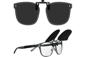 Goiteia Lunettes de soleil polarisées surdimensionnées à clipser sur lunettes de vue pour femmes tendance | faciles à mettre et à enlever d'une seule main