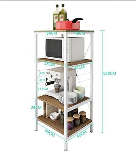 DFHHG® Kitchen Shelf Storage Rack Multifunction Microwave Oven Storage Rack Stainless Steel Red Walnut Color Durable
