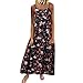 Produktbild Malloom-Bekleidung Frauen Plus Größe beiläufige lose ärmellose Boho Retro Leinen Druck langes Maxi Kleid Loses, kurzärmeliges Kleid mit Retro-Print aus Baumwolle und Leinen