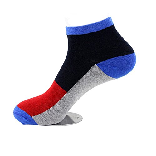 LONGQI Chaussettes de Bateau pour Homme Faible Couper Solide Coton antidérapant Courte Tube Chaussettes de Spo