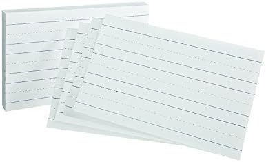 Oxford Elementaries Primary Ruled Index Cards - 5 x 8 inches - Pack of 100 - White by Esselte