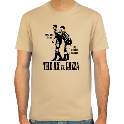 SpielRaum T-Shirt Paul Gascoigne vs. Vinnie Jones ::: Farbauswahl: SkyBlue, Sand, weiß oder deepred ::: Größen: S-XXL ::: Fußball-Kult