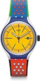 Swatch Herren Digital Quarz Uhr mit Silikon Armband YES4015