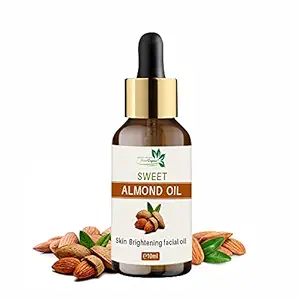 SistaOrganic Cold Pressed Sweet Almond Oil For Glowing skin & Promotes Healthy Hairs I Brightening & Tightening Skin I Body/Baby Massage oil Rich in Vitamin - E - 10 ml