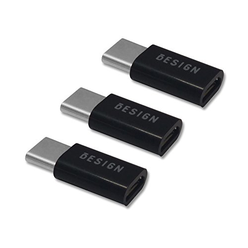 Besign USB-C auf Micro USB Adapter ( 3 Stücke ) verwandelt USB Type-C Input in Micro-USB, 56K Widerstand für MacBook 2015 / ChromeBook Pixel / Nexus 5X / Nexus 6P / Nokia N1 / OnePlus 2 und andere Geräte mit USB C Schnittstelle