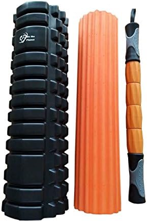 3 in 1 Massage Foam Roller for Sore, Stiff Muscles ~ Textured for Trigger Point Massage &amp; Myofascial Release, for Back, Legs, Calves &amp; More ~ Ideal for Sports, Exercise or Physical Therapy