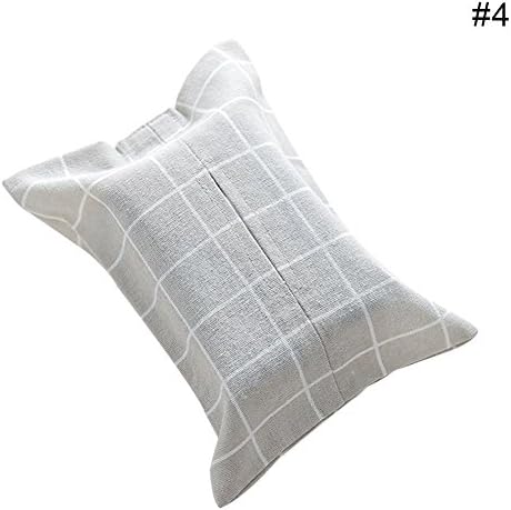 Tree in Art 26*17 cm Cotton Cloth Tissue Box Suitable For Home and Car (Grey Squares)