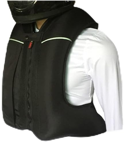 Gilet Airbag Moto Unisexe • Protection Dorsale • Toile 600D • Réfléchissant • Taille Large • Vert
