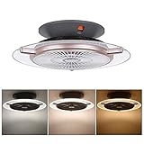 Ventilateur de Plafond Plafonnier LED, 48W, Φ56CM, 3000K-6000K Couleurs Dimmable avec Télécommande, 3 Vitesses, Chambre Lampe Bureau Restaurant Salon Éclairage