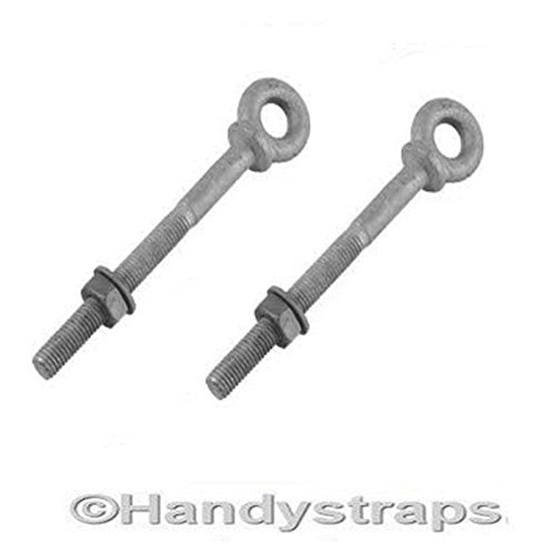 Preisvergleich Produktbild 2 x 6 mm x 63 mm verzinktem Kragendübel Eye Schrauben mit Mutter und Unterlegscheibe Augbolzen