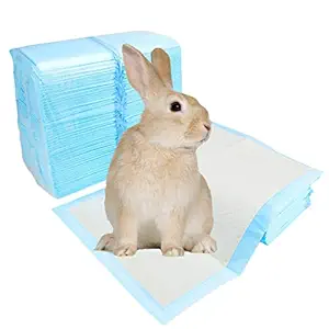 kathson Rabbits Disposable Diaper Cage Liners Super Absorbent Healthy Cleaning Pad for Hedgehogs, Hamsters, Chinchillas, Rabbits, Cats, Reptiles and Other Small Animals(100 pcs)