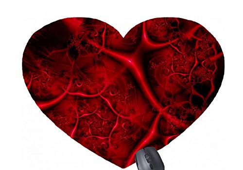 Preisvergleich Produktbild Roter und schwarzer abstrakter Entwurf - Herz-förmige Mausunterlage der heißen Leder-Dot Skull Patterns