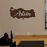 Islamische Wandtattoos - Meccastyle - Türkiye Haritasi Artvin - A5-08