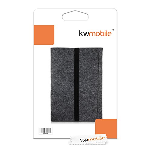 kwmobile Laptoptasche Filz Sleeve f  r 15  15 6 Laptop Ultrabook - Notebook Tasche Schutzh  lle Laptop Case H  lle in Dunkelgrau mit Innentaschen Inne