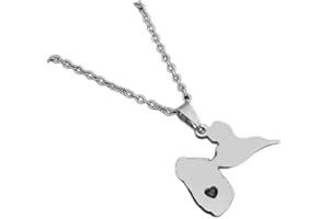 YUANYIRAN Guadeloupe, France Carte Pendentif Collier - Couple Unisexe Brillant Géométrique Style Ethnique Chaîne De Clavicule Drapeau Patriotique Hip Hop Charme Bijoux pour Cadeau De Mode,Argent,50